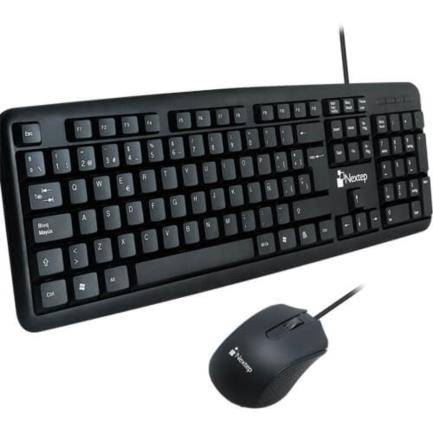 Kit De Teclado Y Mouse Nextep Ne-416 Negro 800 Dpi 3 Botones/104 Teclas Interfaz USB –