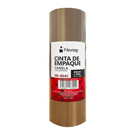 Paquete C/6 Piezas De Cintas Canela Para Empaque Nextep Ne-604C De 48Mmx50Mts/Uso General