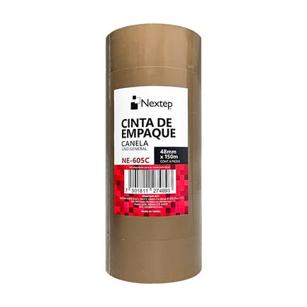 Paquete C/6 Piezas De Cintas Canela Para Empaque Nextep Ne-605C De 48Mmx150Mts/Uso General