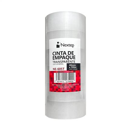 Paquete C/6 Piezas De Cintas Transparentes Para Empaque Nextep Ne-605T De 48Mmx150Mts/Uso General