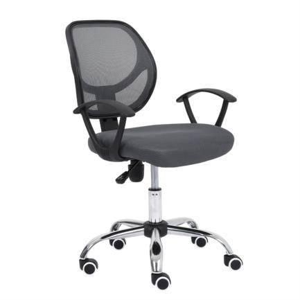 Silla Secretarial Nextep Ne-650Sg De Altura Ajustable 10Cm Color Gris, Base Giratoria Tela En Malla, Cromada , Soporta Hasta 110 Kg