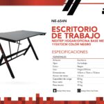 Escritorio De Trabajo Nextep Ne-654N Para Hogar U Oficina Base Metálica Color Negro -