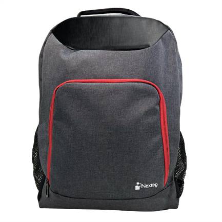 Mochila Nextep Para Laptop Ne-670B 15 A 17 Pulgadas Color Gris /Negro Tirantes Ajustables Y Acolchados Bolsa Laterales –