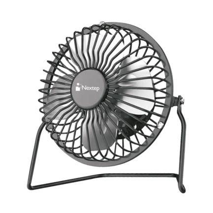 Mini Ventilador De Escritorio Nextep Ne-690, Metalico/Conexion USB/Con 4 Aspas