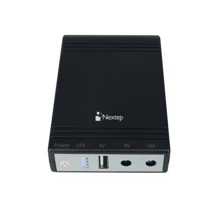 No Break Nextep Ne-742 Para Modem/Entrada 12V/Salida 9/12V/2 Salidas/Tamaño Compacto/Negro