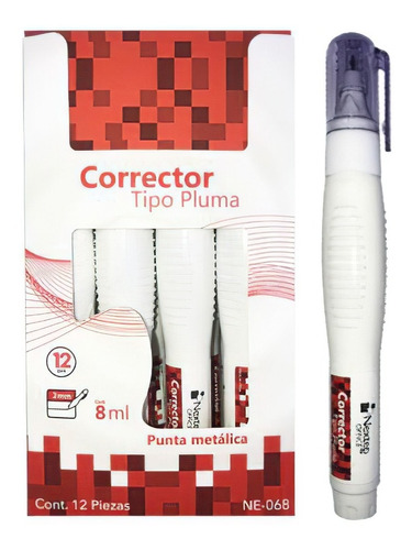 Corrector Nextep Ne068 Tipo Pluma 8Ml Punta Metálica C/12 Piezas –