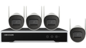 KIT IP INALAMBRICO HIKVISION NK42W0H-1T(E) P 1080P/NVR 4 CANALES/4 CAMARAS BALA P/EXTERIOR/1 HDD DE 1TB/MODO REPETIDOR