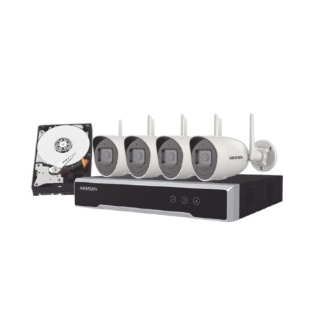 Kit IP Inalambrico Hikvision Nk42W0H-1T(Wd)(D) – Exterior, Alámbrico, 4, 1920 X 1080 Pixeles, 2 Mp