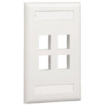 Placa De Pared Vertical, Salida P/4 Puertos Nk4Fwhy Blanco