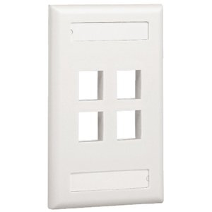 Placa De Pared Vertical, Salida P/4 Puertos Nk4Fwhy Blanco
