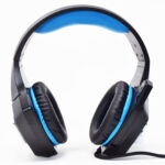 Headset Gaming Over-Ear Nbhg Dragon LED Alambrico Diadema Flexible Con Vibracion Microfono 3.5Mm USB Pc Consolas Celular C/Adaptador Azul
