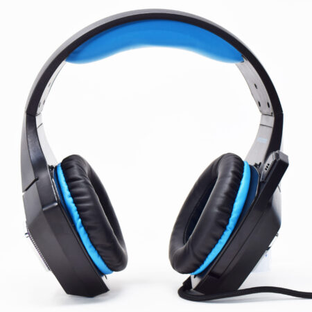 Headset Gaming Over-Ear Nbhg Dragon LED Alambrico Diadema Flexible Con Vibracion Microfono 3.5Mm USB Pc Consolas Celular C/Adaptador Azul