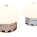 Luminario LED Nl-1 Smarthub 6 Puertos Touch Amperaje Inteligente - Proteccion Contra Descargas Plata