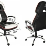 SILLA GAMER NACEB NA-0910 WARHAMMER, PIEL SINTETICA, ERGONOMICA, COLOR NEGRO/BLANCO, HASTA 120KG