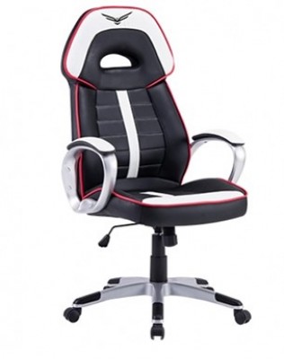 SILLA GAMER NACEB NA-0910 WARHAMMER, PIEL SINTETICA, ERGONOMICA, COLOR NEGRO/BLANCO, HASTA 120KG