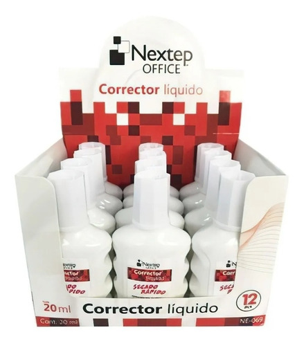 Caja C/12 Piezas De Correctores Liquido Nextep Ne-069 De 20Ml Cada Botella