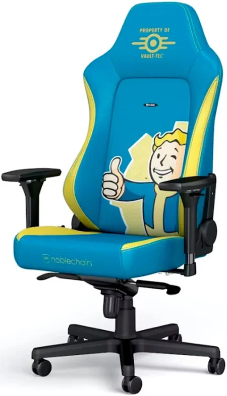 Silla Gamer Noblechairs Fallout Vault Tec Edition/Color Azul-Amarillo/150Kg/Cuero Sintetico/4251442503758
