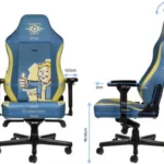 Silla Gamer Noblechairs Fallout Vault Tec Edition/Color Azul-Amarillo/150Kg/Cuero Sintetico/4251442503758