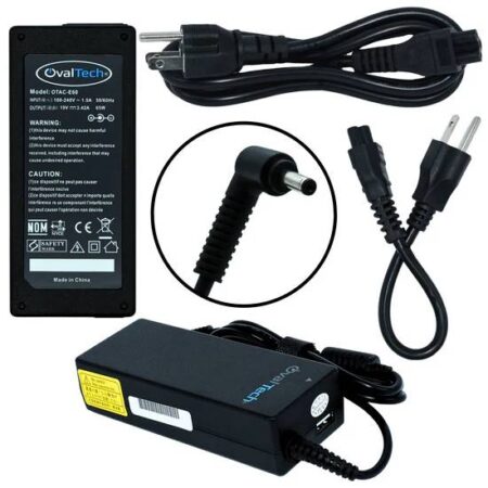 Cargador/Adaptador De Corriente C/Cable Otac-E60 Para Computadora Portatil + USB  65W, 19V 3.42A (4.01.35) USB Salida: 5V, 2.1Amp Marca Ovaltech