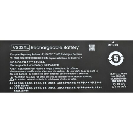 Othvs03Xl Batería 11.55V 52Wh/4350Mah Para HP Envy 15 15-As Series Vs03Xl –