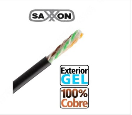 Bobina Saxxon Outpcat6Gcopext – 305 M, Negro, Exterior, Cat6, 100 Cobre
