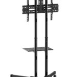 Soporte De Piso Movil Ovaltech Para Tv De 37 A 70" Hasta 50Kg, Color Negro, Ovtv-Ca3770