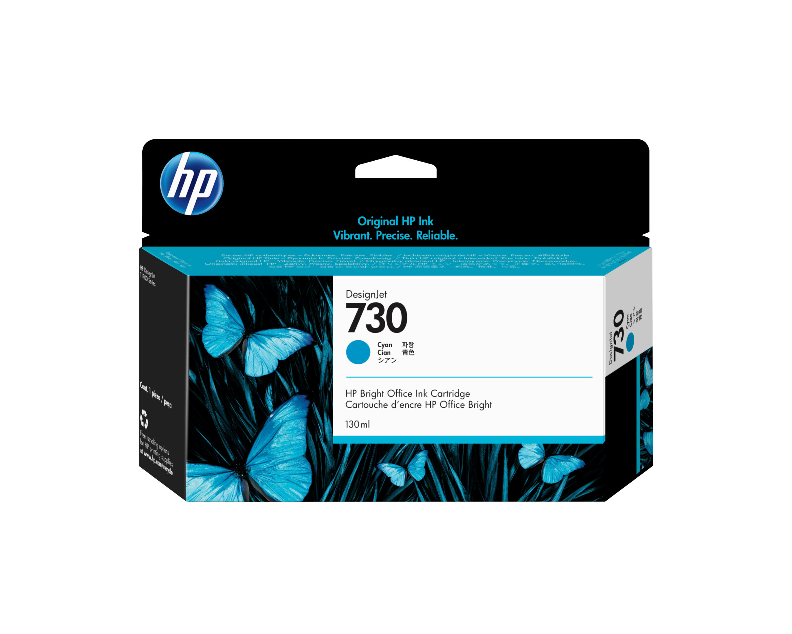 Hp 730 Cyan 130ml Tinta Amplio Formato P2v62a