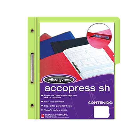 Carpeta Acco Press Mc P4558-P4557 Tamaño Carta Color Verde Claro Con 10 Piezas –