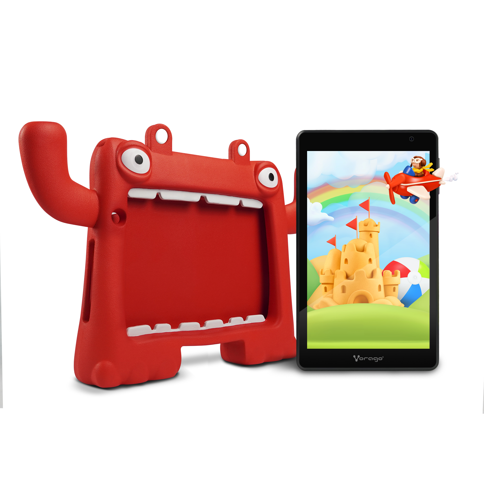 Tablet Vorago Pad-8-kids-rd 8" 4gb/64gb/android 13 Quadcore/color Negro/funda Roja