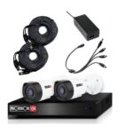 Kit De Videovigilancia De 2 Cámaras De 2 Mp Policarbonato - 2 Cables Siamés De 20 Metros, Fuente De 12V/3A, Pulpo De 4 Salidas, No Incluye HDD