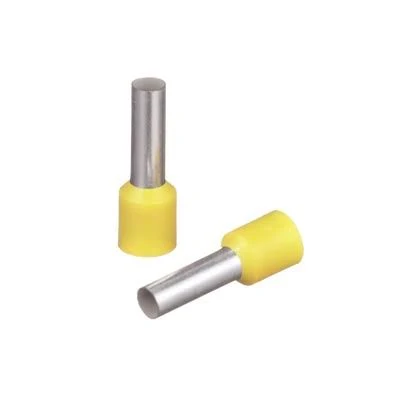 Paquete C/100 Piezas Ferrul De Cobre Panduit Fsd82-12-C Din Amarillo Para Cable 10 Awg Con Largo 12 Mm