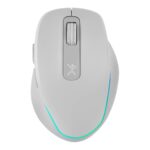 Raton Inalambrico Blanco Recargable Con Luz Y Clic Silencios