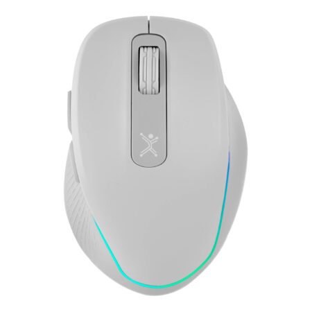 Raton Inalambrico Blanco Recargable Con Luz Y Clic Silencios