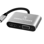 Cable Adaptador USB-C A Hdmi1+VGA Perfect Choice Pc-101284/Negro-Gris