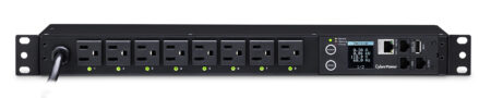 Pdu Switchable Por Toma Cyberpower Pdu41001 Entrada 120Vca Nema 5-15P/Con 8 Salidas Nema 5-15R/Horizontal 19″/1Ur