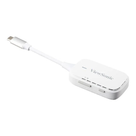 KIT INALAMBRICO DE PROYECCION DE VIDEO VIEWSONIC PJ-WPD-700/1080MP/60 HZ/HDMI/USB-A/USB-C/HASTA 30M DE TRANSMISION/DUPLICACION/EXTENSION DE PANTALLA/PLUG AND PLAY/COLOR BLANCO