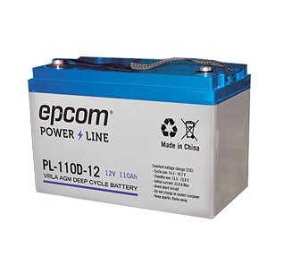 Acumulador Epcom Pl-110-D12 – Sealed Lead Acid (Vrla), 110000 mAh, Dispositivo De Seguridad, 12 V, Azul, Blanco