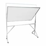 Pizarrón Blanco Doble Cara 120 Cm X 180 Cm Pmb180 Con Soporte Móvil Giratorio Marca Multimedia -