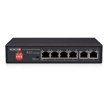 Switch PoE De 4 Canales Gigabit – Total Power 72W, Cctv Mode