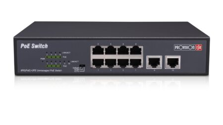 Switch PoE De 8 Canales – Total Power 120W, En Modo Cctv Puedes Conectar Cámaras IP Hasta 250 Mts