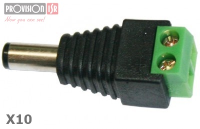 Adaptador De Energía Para Cámaras DC Macho, Paquete De 10 Piezas