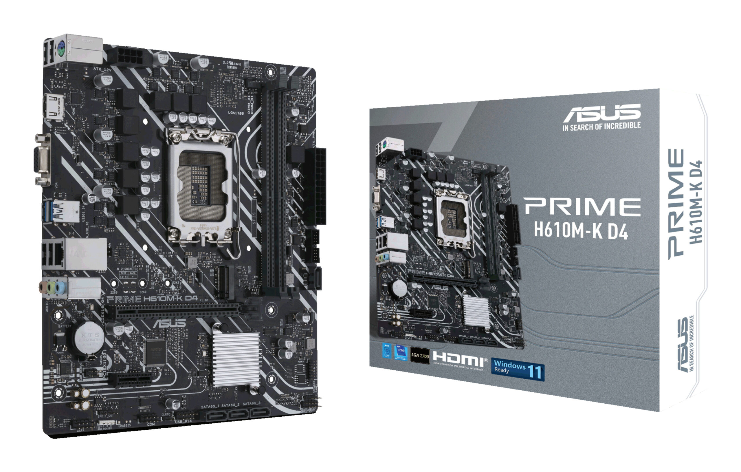 Mb Asus Prime H610m-k D4 Lga 1700 12th Gen/2x Ddr4/4x Sata Iii/1x M.2/1x Hdmi/1x Vga/micro Atx