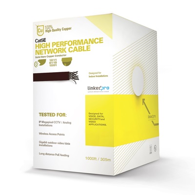 Bobina De Cable Cat5E 305Mts Linkedpro Color Blanco, Pro-Cat-5E-W