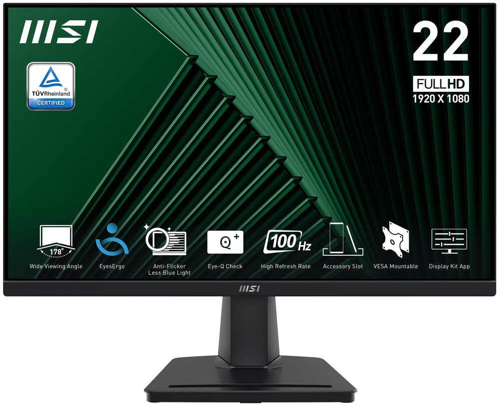 Monitor 21.5" Msi Pro Mp225v Led/full Hd/100hz/hdmi/displayport/negro