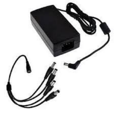 Saxxon Psu1204Epaq2 – Paquete De Fuente De Poder Regulada De 12 Vcc 4.1 Amperes + Divisor Para 4 Camaras/ Color Negro