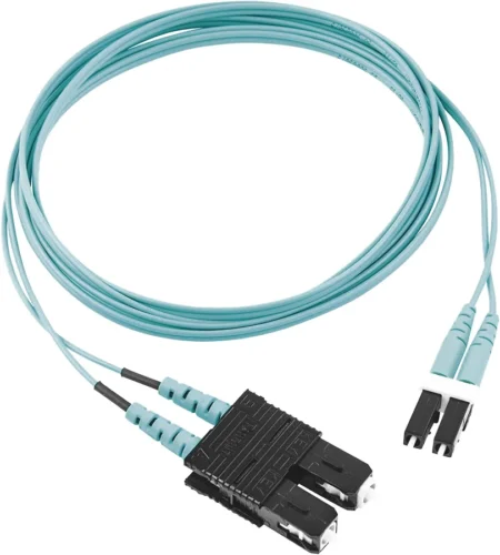 Jumper De Fibra Optica Multimodo Om3 50/125 Lc-Lc Ofnr (Riser) Linkedpro Color Aqua/2.0 Mm/Duplex/1 Metro/Lp-Fom3-Lclc-R01
