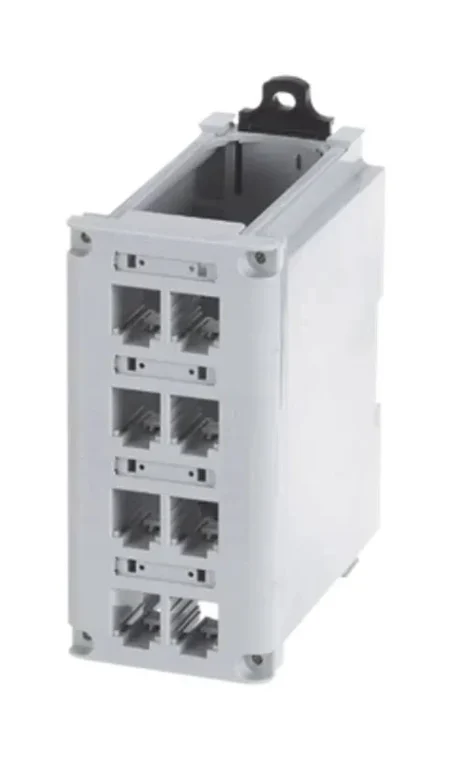 Patch Panel Modular Para Cobre Panduit Cdpp8Rg-S Blindado/De Instalacion En Riel Din Estandar De 35Mm/8 Puertos Mini-Com/Color Gris