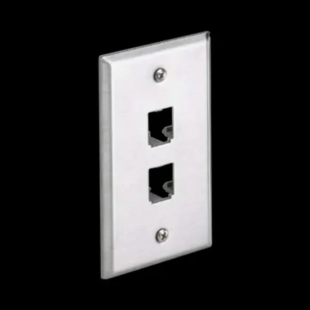 Placa De Pared Vertical Panduit Cfp2Sy De Acero Inoxidable/Salida Para 2 Puertos Mini-Com