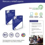 Caja C/5000 Hojas De Papel Bond Xerox 3M02040 Office Paper, Tamaño Carta, 75Gr/M2, Blancura 97%