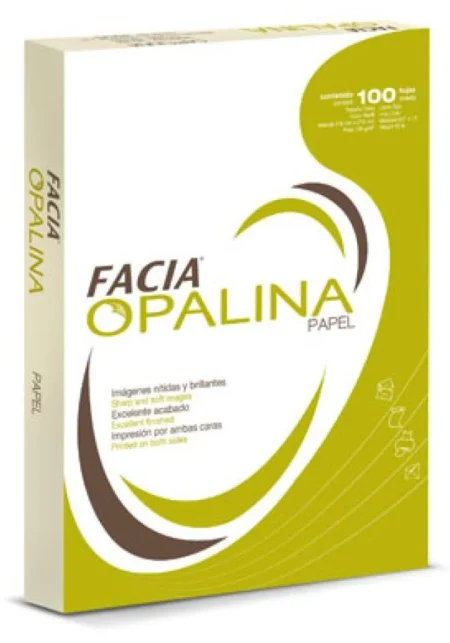 Paquete C/100 Hojas Papel Opalina Carta Marfil 120 Facia